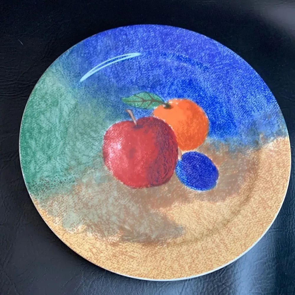 Epoch Indonesia Fruit Still Life Serving Platter Plate Safe 12 1/2 In Round